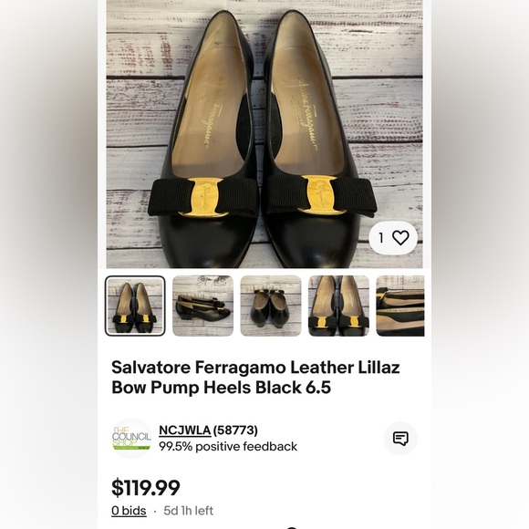 salvatore ferragamo kitten small heel with bow 7narrow Italy so darn cute carla - Picture 11 of 11